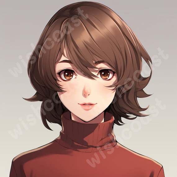 Adopt a Character Anime Style Female Short Brown Hair Portrait  Original Character OC