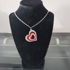Beautiful two layer acrylic heart medallion/pendent