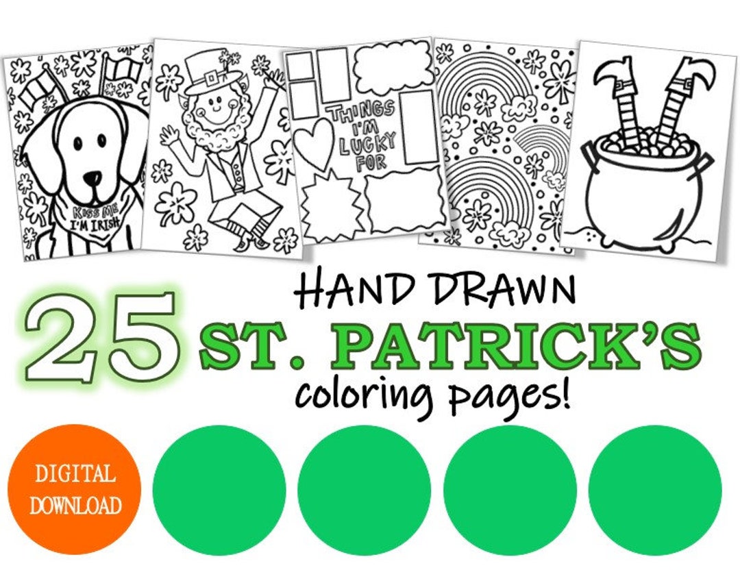 25 St. Patrick's Day Coloring Pages: Rainbows & Leprechauns (digital ...