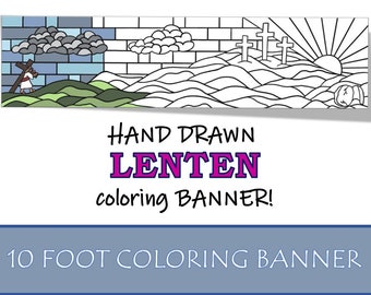 10ft LENTEN Coloring Banner, Lent Coloring, Lent Activities for Kids, Lent Art for Kids, Catholic Kids Art, Spiritual Kids Coloring, 30x120