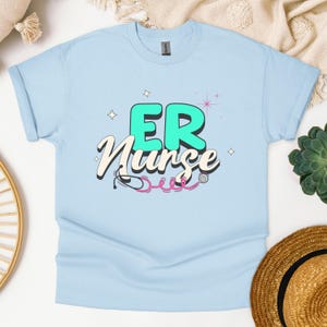 ER Nurse Support Unisex aus schwerer Baumwolle T-Shirt, RN Wertschätzung Shirt, Geschenk für medizinisches Personal, Top für Pflegekräfte, Krankenhaus Held Bekleidung