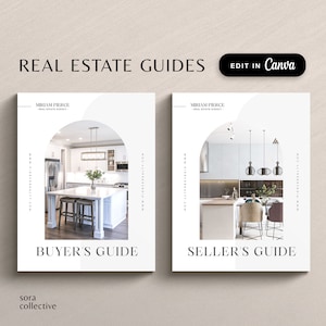 Real Estate Buyer and Seller Guide, Realtor Buyer Packet & Seller Packet, Home Buyer Guide, Canva, Real Estate Marketing Template Bundle