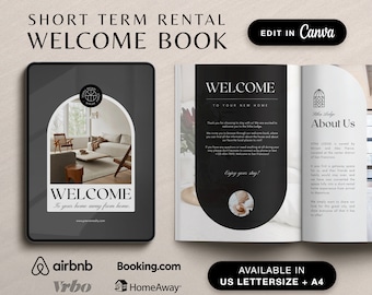 Airbnb Welcome Book Template, House Host Manual Guidebook Template, Guest Book Canva Template, Short Term Rental Vacation Rental Template