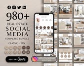 Aesthetic Real Estate Instagram Templates, Real Estate Bundle, Realtor Marketing Kit, Branding Bundle, Real Estate Social Media Canva Pack