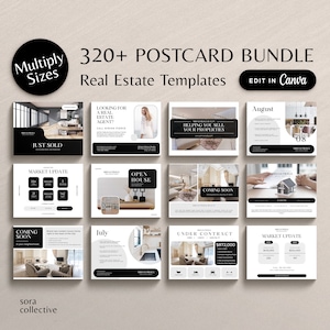 Carte postale pour l'immobilier moderne, modèle d'envoi groupé, mise à jour du marché de l'introduction sur Canva modifiable, image de marque marketing pour les agents immobiliers, EDDM