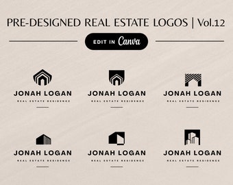 Immobilienmakler Marketing Makler Logo, professionelle Branding Vorlage, Immobilien Logo, vorgefertigtes bearbeitbares Canva House Home Logo Design