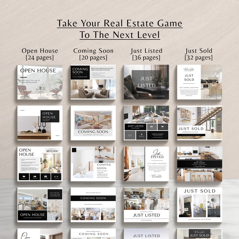 Luxury Real Estate Postcard, Mailer Bundle Template, Editable Canva