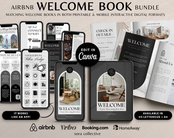 Airbnb Welcome Book Template Canva, Digital & Printable Guide Template for Cottage, Beach Host House Manual, Vrbo, Vacation Rental STR, EG2