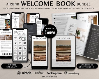 Airbnb Welcome Book Template: Modern Cottage & Cabin Guide (Canva, Mobile PDF)