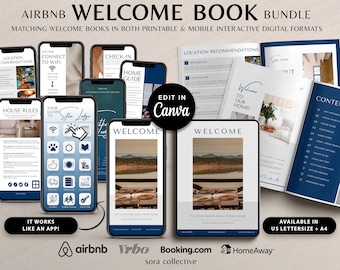 Airbnb Welcome Book Template: Mobile Interactive Guest Guide (Canva)