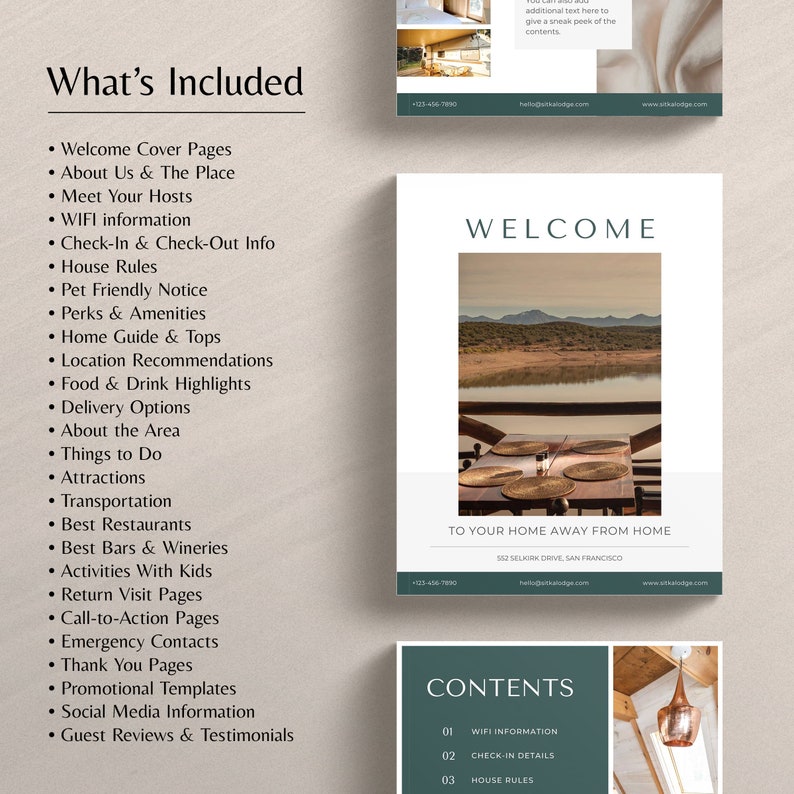 May include: A welcome guide for guests staying at a vacation rental. The guide includes information about the property, local attractions, and amenities. The guide is designed to help guests have a comfortable and enjoyable stay.
