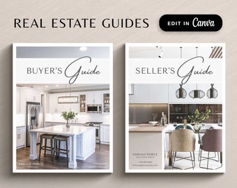 listing presentation kit real estate Real Estate Buyer and Seller Guide, Real Estate Marketing Template Bundle, Realtor Buyer Packet & Seller Packet, Home Buyer Guide, Canva