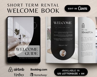 Airbnb Welcome Book Template, House Host Manual Guidebook Template, Guest Book Canva Template, Short Term Rental Vacation Rental Template