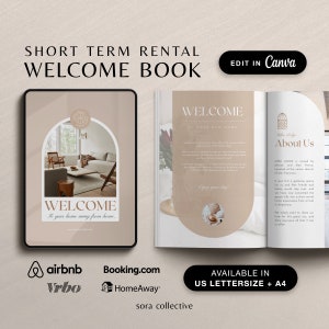 Airbnb Welcome Book Template, Guest Book Canva Template, House Host Manual Guidebook Template, Short Term Rental Vacation Rental Template