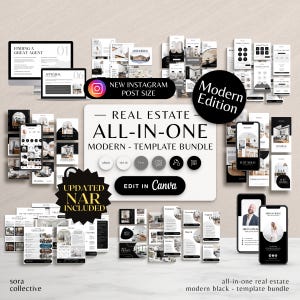 Alles-in-één brandingkit voor makelaar, visitekaartjes makelaar, social media postsjabloonmarketing, makelaar, aanbiedingspresentatie