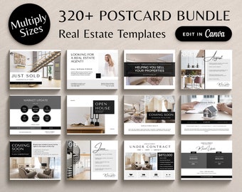 Luxury Real Estate Postcard, Mailer Bundle Template, Editable Canva Introduction Market Update Just Listed Realtor Marketing Branding Kit