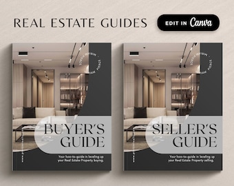 Real Estate Buyer and Seller Guide, Realtor Buyer Packet & Seller, Home Buyer Canva Printable Guide, Real Estate Marketing Template Bundle