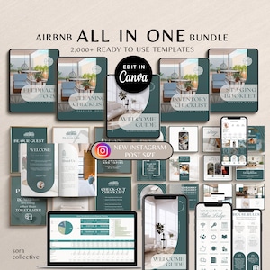 Airbnb Host Bundle Welcome Book Airbnb template, Editable Airbnb Signs, Cleaning Checklists Printables, Canva Airbnb host, Instagram Post
