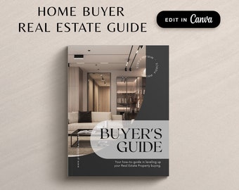 Guide d'achat d'une propriété, Processus d'achat d'une maison, Kit d'achat pour agent immobilier, Présentation à l'acheteur, Modèle immobilier Guide de l'acheteur, Modèle Canva