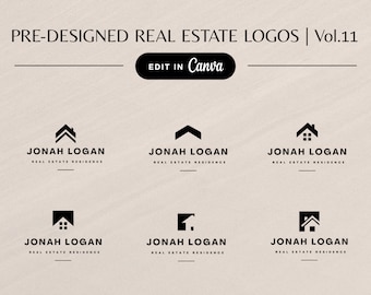 Makler Logo, professionelle Branding Vorlage, Immobilien Logo, vorgefertigtes bearbeitbares Canva House Home Logo Design, Makler Marketing