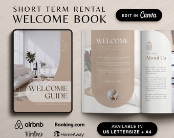 Airbnb Welcome Book Template, Guest Book Canva Template, House Host Manual Guidebook Template, Short Term Rental Vacation Rental Template