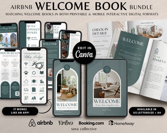 Airbnb Welcome Book Template: Mobile & Printable Host Guide (Canva)