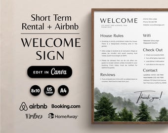 Willkommensschild für Airbnb-Gastgeber, WLAN-Schild-Canva-Vorlagen, Schilder für die Übergabe von Kurzzeitmietobjekten, Poster für die Ankunft von Gästen, Hausregeln, Poster 12