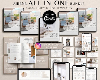 Airbnb Canva Template Host Bundle, Welcome Sign Book, Cleaning Schedule Checklist, Editable Wifi Signs, Guest Book Printables, VRBO Turnover