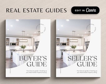 Real Estate Buyer and Seller Guide, Realtor Buyer Packet & Seller Packet, Home Buyer Guide, Canva, Real Estate Marketing Template Bundle