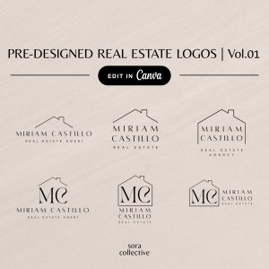 Real Estate Logo, Realtor Logo Design, Branding Template, Realtor Name Logo, Luxury Modern Minimalistic Pre-made Editable Canva House Logo
