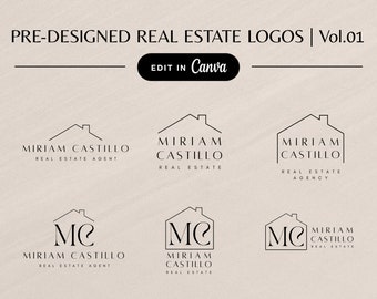 Real Estate Logo, Realtor Logo Design, Branding Template, Realtor Name Logo, Luxury Modern Minimalistic Pre-made Editable Canva House Logo