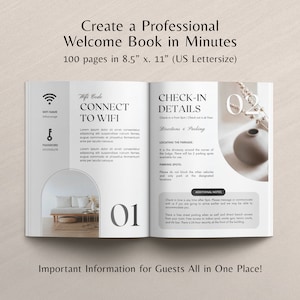 Airbnb Welcome Book Template, House Host Manual Guidebook Template, Guest Book Canva Template, Short Term Rental Vacation Rental Template image 4