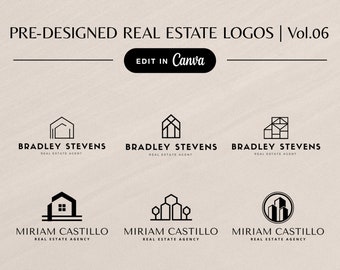 Professionelles Immobilien-Logo, vorgefertigtes Makler-Logo, Makler-Branding, modernes Makler-Logo-Design, bearbeitbares, anpassbares Logo