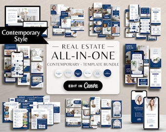 Real Estate Social Media Instagram Bundle, Real Estate Marketing, Realtor instagram Post Template Canva, Real Estate Flyer, Real Estate logo