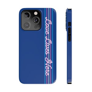 Trans "Love Lives Here" Dark Blue Slim iPhone Cases