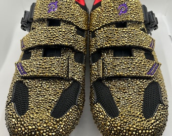 Hand-Bedazzled Peloton Cycling Shoes