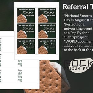 Printable Referral Tags | Editable | Pop By Tags | Networking Gift Tags