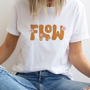 Flow tshirt, roller skating shirt, gift for skater, roller skate outfit, roller skate gift, go with the flow, roller dance, jam skating image 2