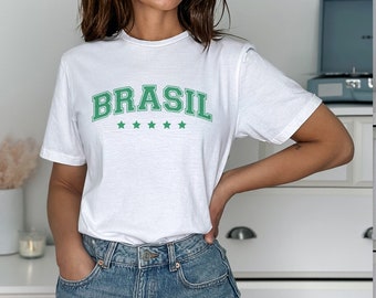 Brazil Shirt, Brazilian shirt, brazil souvenir, Brazilian gift, white Brazil travel shirt, Brasil gift, Brazil gift, Brazil tee shirt, BRL
