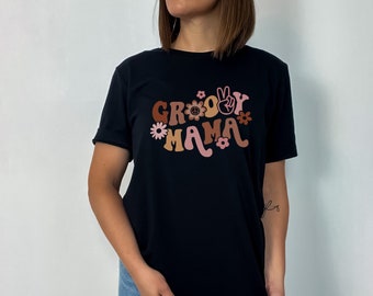 Groovy Mama Shirt, Mommy groovy, Retro groovy shirt, Groovy tshirt, Retro 70s shirt, Retro mom tee, gift for mom, hippie mama shirt, GROO2