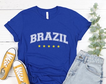 Brazil Shirt, blue Brazilian shirt, brazil souvenir, Brazilian gift, Brazil travel shirt, Brasil gift, Brazil gift, Brazil tee shirt, BRL