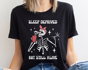 Funny mom shirt, tired mom shirt, mom shirt, funny skull tee, coffee tee, mom life shirt, new mom gift, mama needs coffee, mom coffee shirt