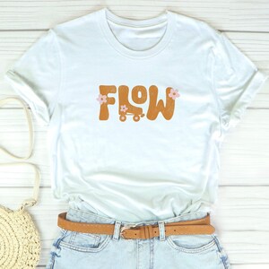 Flow tshirt, roller skating shirt, gift for skater, roller skate outfit, roller skate gift, go with the flow, roller dance, jam skating image 1