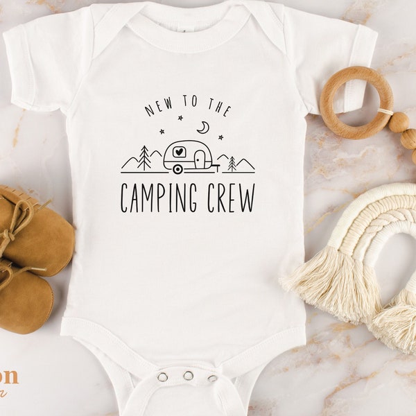 Camping baby onesie, Rv baby bodysuit, new to the camping crew baby shirt, unisex onesie, Cute camping shirt, happy camper, caravan gift