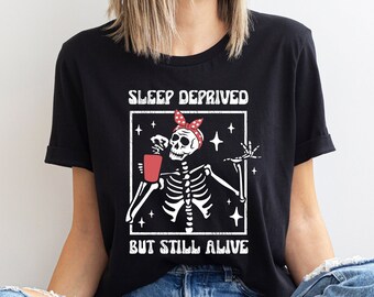Funny mom shirt, tired mom shirt, mom shirt, funny skull tee, coffee tee, mom life shirt, new mom gift, mama needs coffee, mom coffee shirt