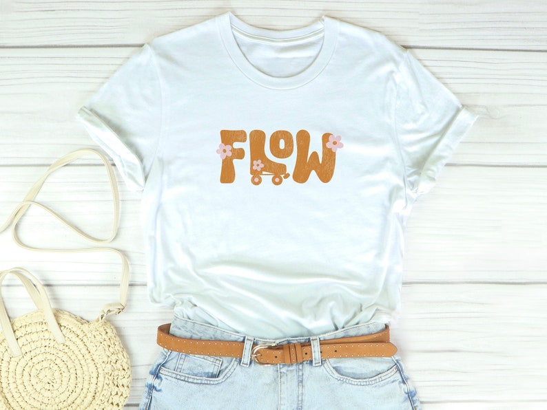 Flow tshirt, roller skating shirt, gift for skater, roller skate outfit, roller skate gift, go with the flow, roller dance, jam skating image 1