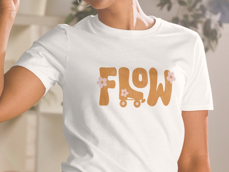Flow tshirt, roller skating shirt, gift for skater, roller skate outfit, roller skate gift, go with the flow, roller dance, jam skating image 5