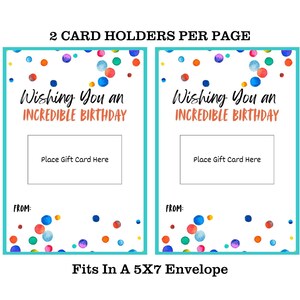 Happy Birthday Gift Card Holder | Printable Gift Card Holder | Editable ...