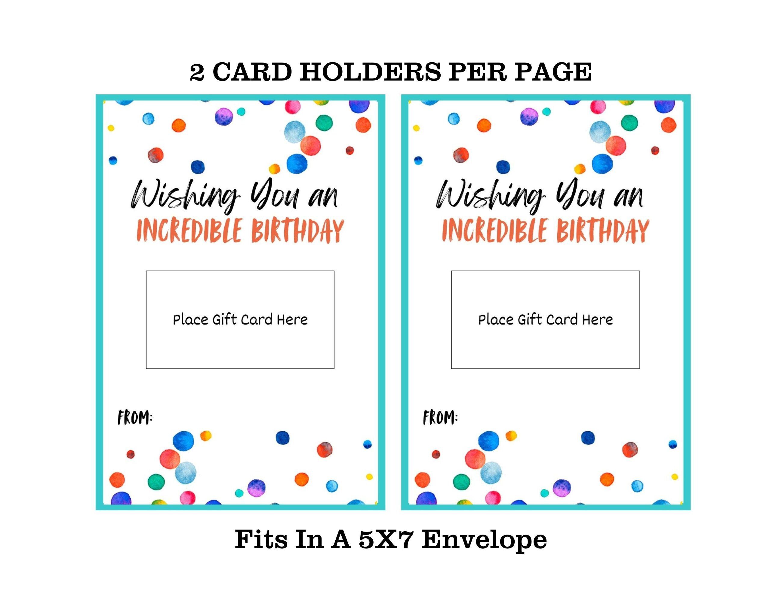 Happy Birthday Gift Card Holder | Printable Gift Card Holder | Editable ...