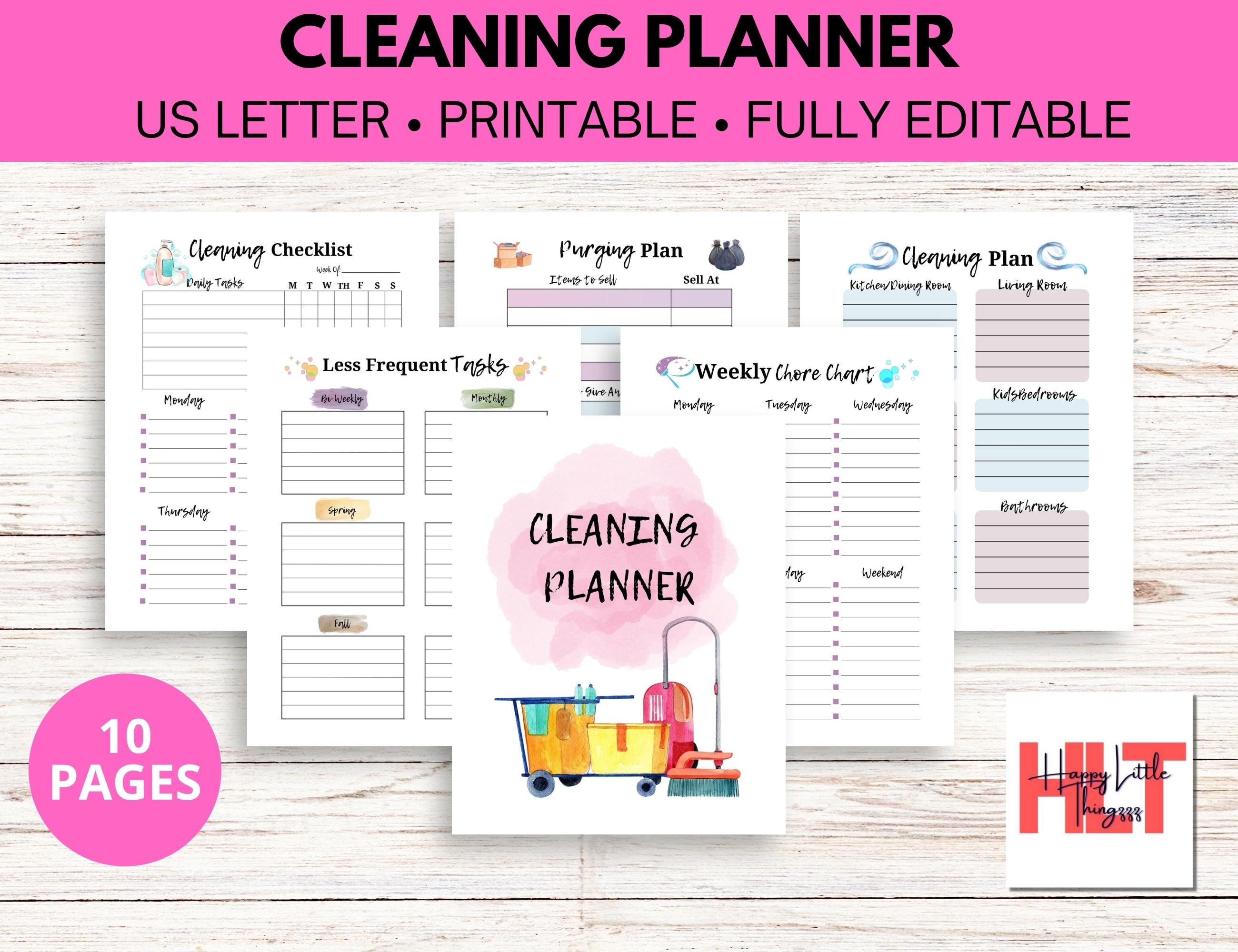 Editable Cleaning Planner Bundle | Cleaning Schedule | Printable ...